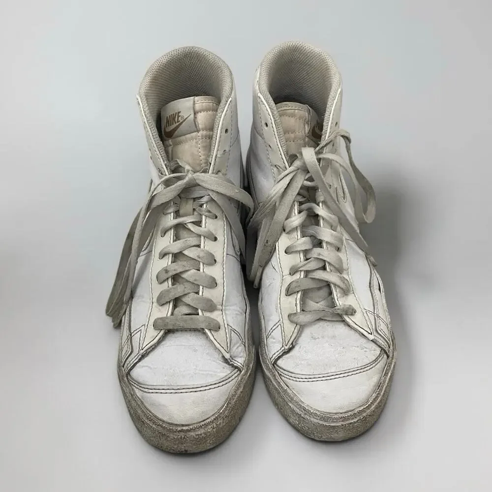 Nike White Blazer Mid '77 Distressed Sneakers
